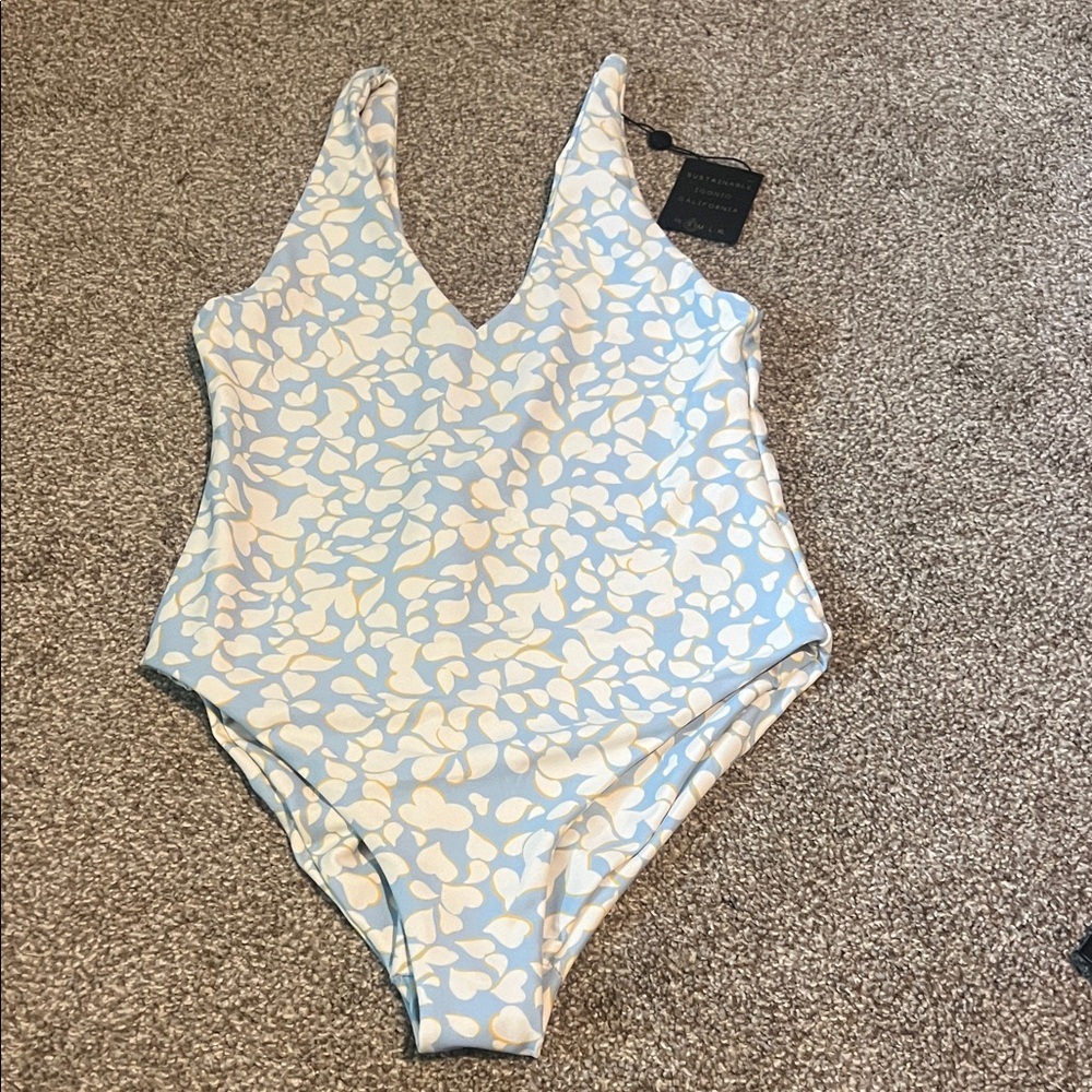 Skatie Blue and White One Piece Swimsuit
